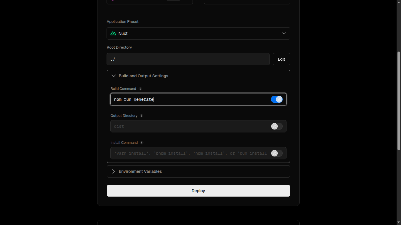 Command generate Nuxt.js